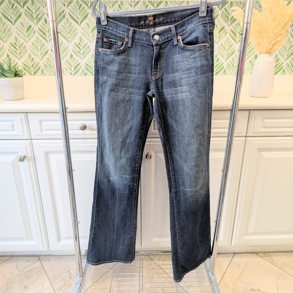 7 For All Mankind Blue Bootcut Jeans 28 - Picture 3 of 11